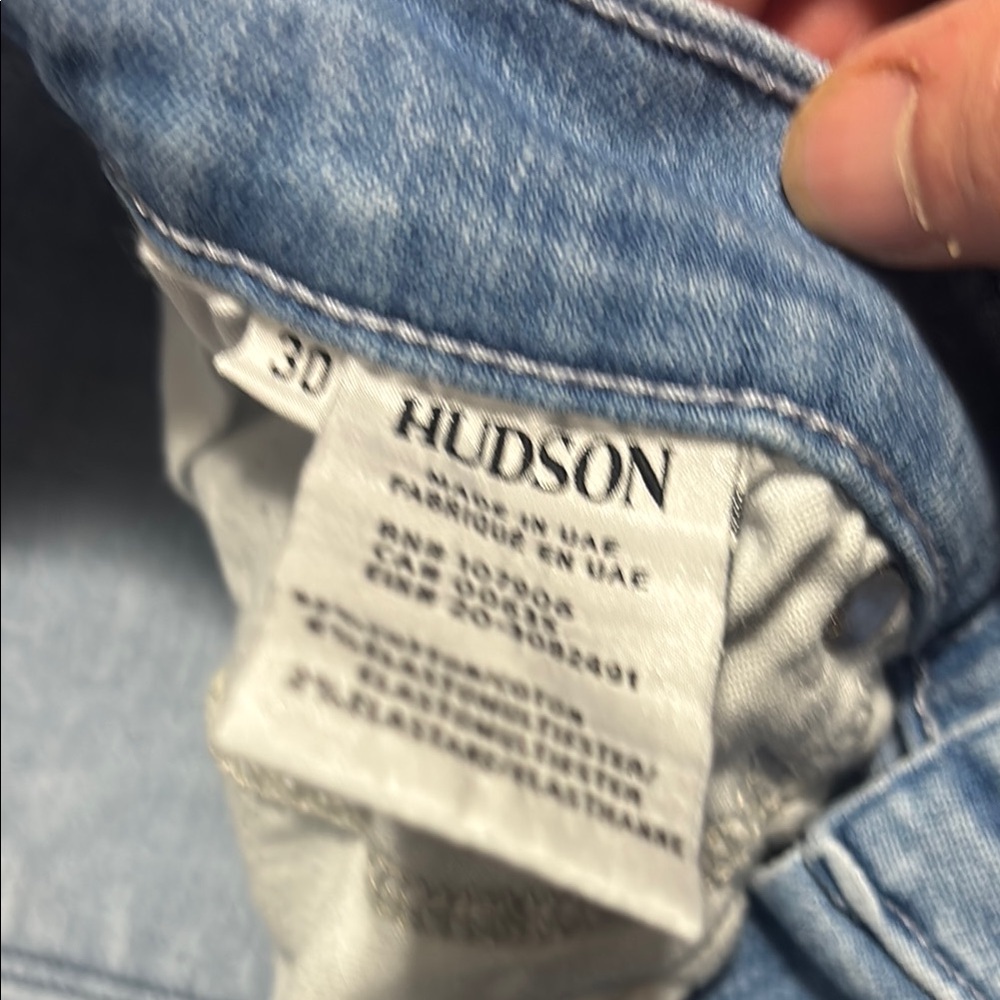 Hudson Jeans Cropped Blue Boyfriend Distressed Denim - Picture 8 of 8